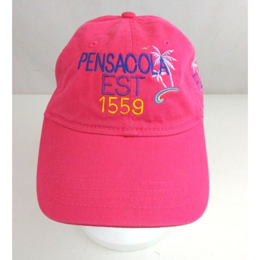 Pensacola EST 1559 Women's Pink Embroidered Adjustable Baseball Cap
